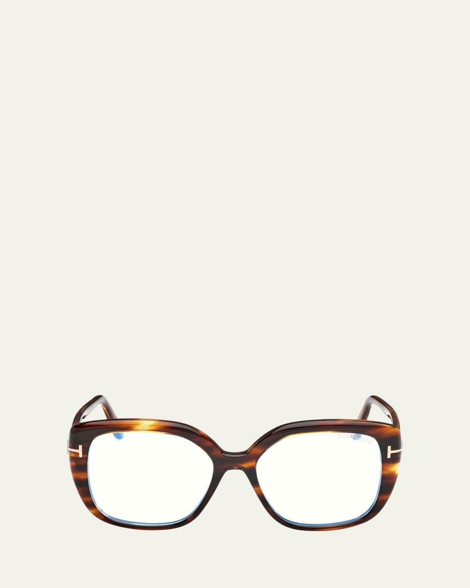 Square Blue Block Optical Frames